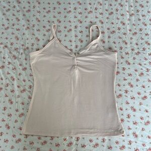 Light pink button fitted cami
